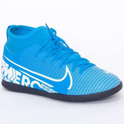 TÊNIS BOTINHA NIKE MERCURIAL SUPERFLY 7 CLUB IC INFANTIL - Azul/branco