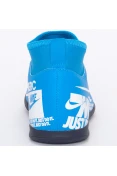 TÊNIS BOTINHA NIKE MERCURIAL SUPERFLY 7 CLUB IC INFANTIL - Azul/branco