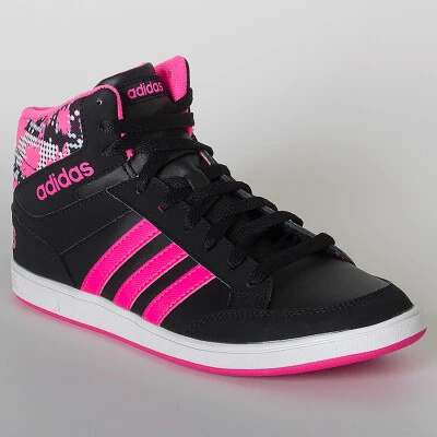 TÊNIS CANO ALTO ADIDAS HOOPS MID INFANTIL - Preto/pink TÊNIS CANO ALTO ADIDAS HOOPS MID INFANTIL - Preto/pink