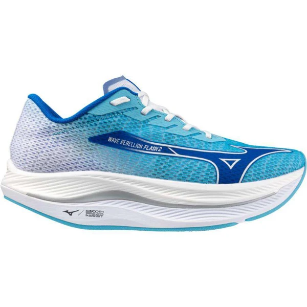 TÊNIS DE CORRIDA MIZUNO WAVE REBELLION FLASH 2 MASCULINO - Azul/branco
