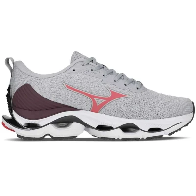 TÊNIS DE CORRIDA MIZUNO WAVE STRATOS 2 FEMININO - Cinza/pink