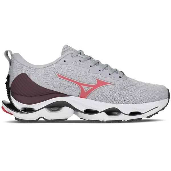 TÊNIS DE CORRIDA MIZUNO WAVE STRATOS 2 FEMININO - Cinza/pink