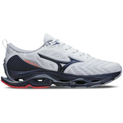 TÊNIS DE CORRIDA MIZUNO WAVE STRATOS 2 MASCULINO - Branco/marinho