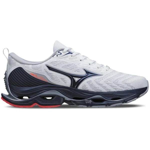 TÊNIS DE CORRIDA MIZUNO WAVE STRATOS 2 MASCULINO - Branco/marinho