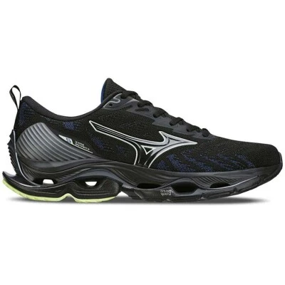 TÊNIS DE CORRIDA MIZUNO WAVE STRATOS 2 MASCULINO - Preto/amarelo