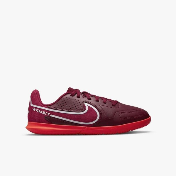 TÉNIS FUTSAL NIKE JR TIEMPO LEGEND 9 CLUB IC INFANTIL - Bordo/vermelho