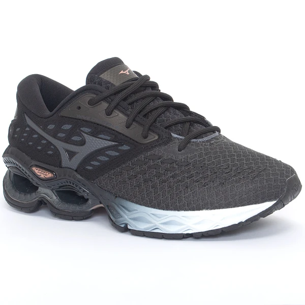 TÊNIS MIZUNO WAVE CREATION 21 FEMININO - Preto/chumbo TÊNIS MIZUNO WAVE CREATION 21 FEMININO - Preto/chumbo