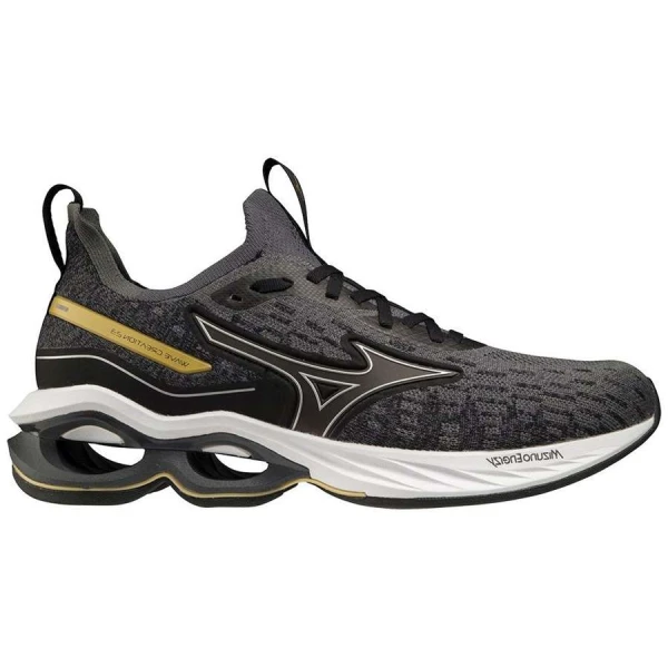TÊNIS MIZUNO WAVE CREATION 23 KNIT MASCULINO - Chumbo/dourado TÊNIS MIZUNO WAVE CREATION 23 KNIT MASCULINO - Chumbo/dourado