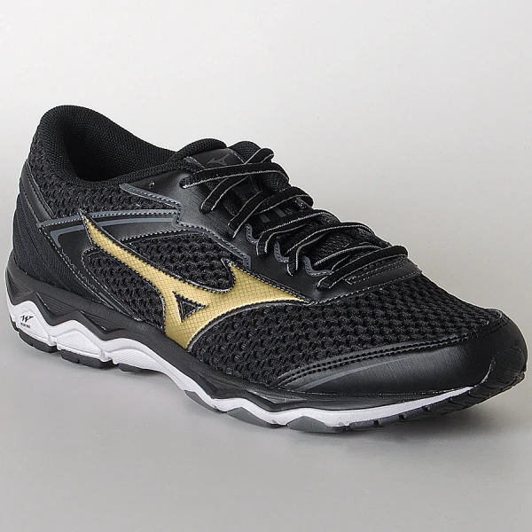 TÊNIS MIZUNO WAVE HAWK MASCULINO - Preto/dourado TÊNIS MIZUNO WAVE HAWK MASCULINO - Preto/dourado