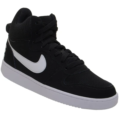 TÊNIS NIKE CANO ALTO COURT BOROUGH MID FEMININO - Preto/branco TÊNIS NIKE CANO ALTO COURT BOROUGH MID FEMININO - Preto/branco