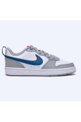 TÊNIS NIKE COURT BOROUGH LOW 2 (GS) JUVENIL - Branco/azul