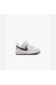 TÊNIS NIKE COURT BOROUGH LOW RECRAFT BABY INFANTIL - Branco/bordo