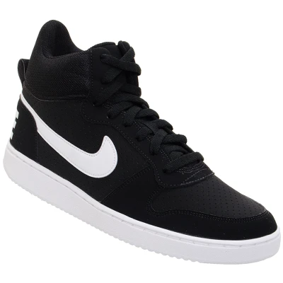 TÊNIS NIKE COURT BOROUGH MID MASCULINO - Preto/branco