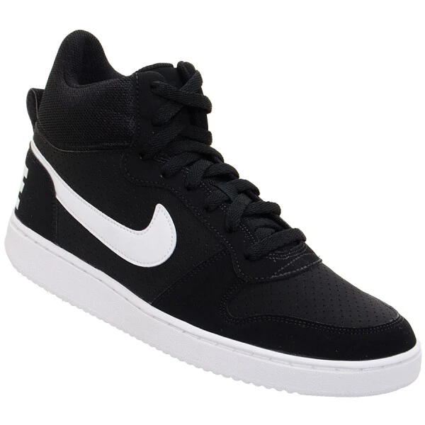 TÊNIS NIKE COURT BOROUGH MID MASCULINO - Preto/branco