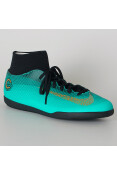 TÊNIS NIKE FUTSAL CR7 MERCURIALX SUPERFLY 6 CLUB IC - Verde/dourado