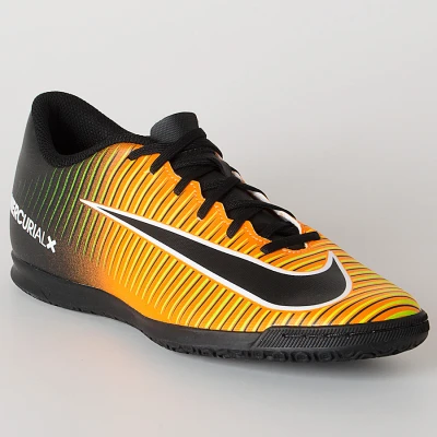 TÊNIS NIKE MERCURIAL X VORTEX 3 IC - Preto/laranja