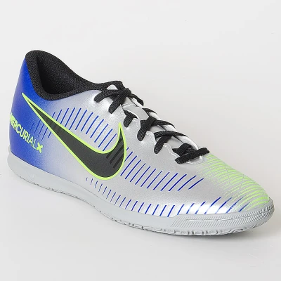 TÊNIS NIKE MERCURIALX VORTEX III NEYMAR IC - Prata/azul