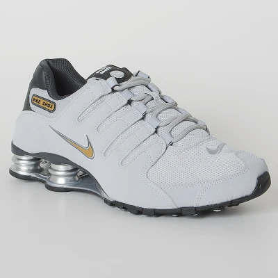 TÊNIS NIKE SHOX NZ MASCULINO - Cinza/dourado TÊNIS NIKE SHOX NZ MASCULINO - Cinza/dourado