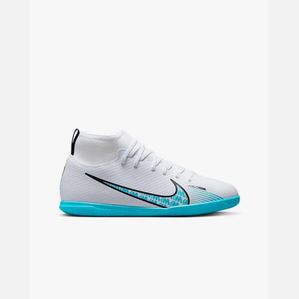 TÊNIS NIKE SUPERFLY 9 IC JR FUTSAL INFANTIL - Branco/azul
