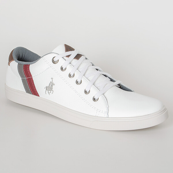 TÊNIS POLO ROYAL STRIPES MASCULINO - Branco/marrom