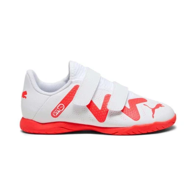 TÊNIS PUMA FUTURE PLAY IT V FUTSAL INFANTIL - Branco/vermelho