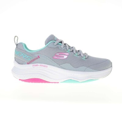 TÊNIS SKECHERS DLUX FITNESS ROAM FREE FEMININO - Cinza/rosa
