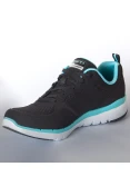 TÊNIS SKECHERS FLEX APPEAL 3.0-GO FORWARD FEMININO - Preto/azul celeste