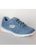 TÊNIS SKECHERS FLEX APPEAL 3.0 SATELLITE FEMININO - Azul/branco TÊNIS SKECHERS FLEX APPEAL 3.0 SATELLITE FEMININO - Azul/branco