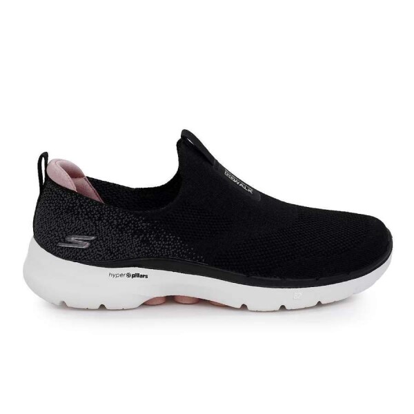 TÊNIS SKECHERS GO WALK 6 - GLIMMERING FEMININO - Preto/branco