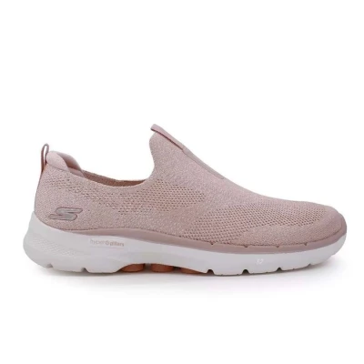 TÊNIS SKECHERS GO WALK 6 - GLIMMERING FEMININO - Rosa/branco