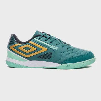 TÊNIS UMBRO FUTSAL PRO 5 BUMP CLUB ADULTO - Verde/dourado