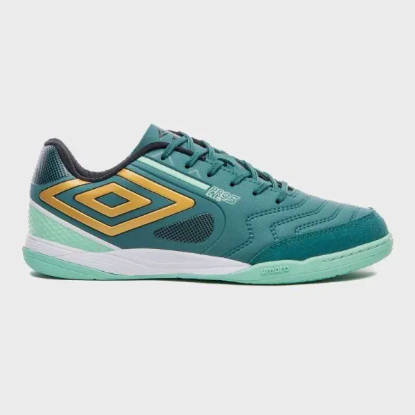 TÊNIS UMBRO FUTSAL PRO 5 BUMP CLUB ADULTO - Verde/dourado