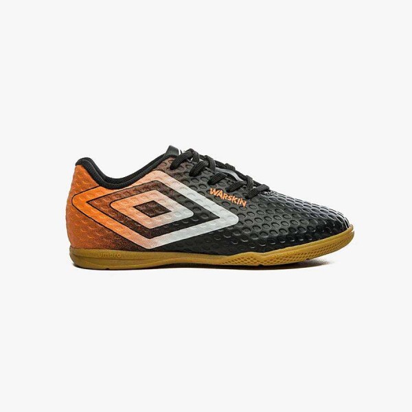 TÊNIS UMBRO FUTSAL WARSKIN INFANTIL - Preto/laranja