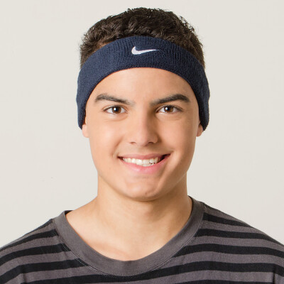 TESTEIRA NIKE SWOOSH HEADBAND - Marinho/branco