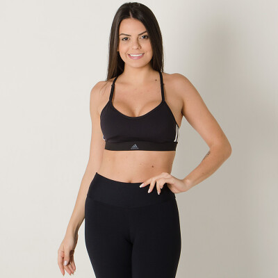 TOP ADIDAS ALL ME 3-STRIPES FEMININO - Preto/branco TOP ADIDAS ALL ME 3-STRIPES FEMININO - Preto/branco