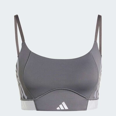 TOP ADIDAS HYPERGLAM SUPORTE LEVE FEMININO - Chumbo TOP ADIDAS HYPERGLAM SUPORTE LEVE FEMININO - Chumbo