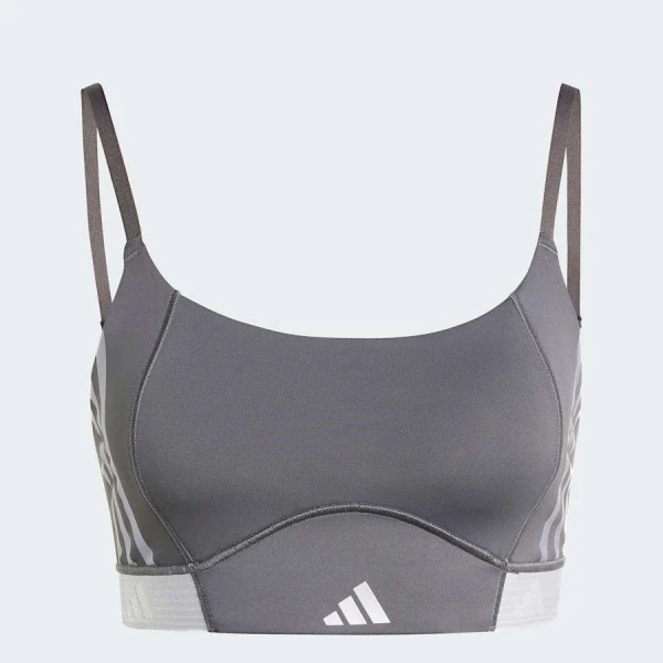 TOP ADIDAS HYPERGLAM SUPORTE LEVE FEMININO - Chumbo TOP ADIDAS HYPERGLAM SUPORTE LEVE FEMININO - Chumbo