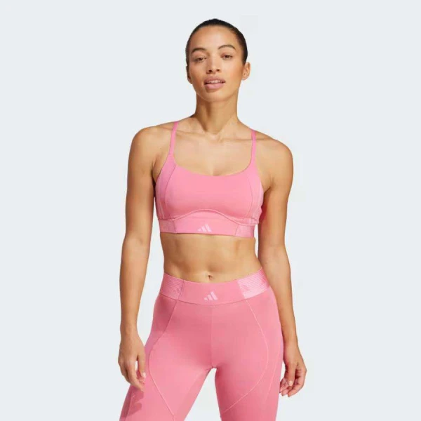 TOP ADIDAS HYPERGLAM SUPORTE LEVE FEMININO - Rosa TOP ADIDAS HYPERGLAM SUPORTE LEVE FEMININO - Rosa