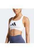TOP ADIDAS LOGO SUPORTE MEDIO FEMININO - Branco