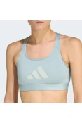 TOP ADIDAS LOGO SUPORTE MEDIO FEMININO - Verde menta