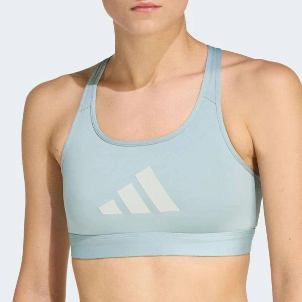 TOP ADIDAS LOGO SUPORTE MEDIO FEMININO - Verde menta