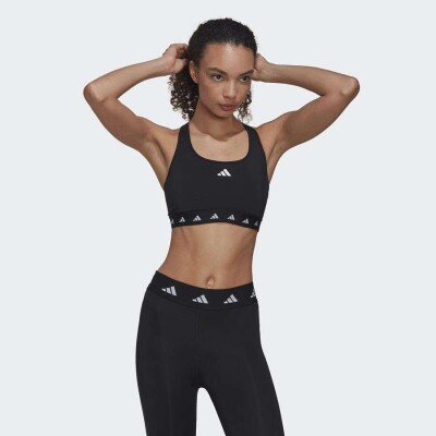 TOP ADIDAS POWER MEDIO SUPORTE TECHFIT FEMININO - Preto TOP ADIDAS POWER MEDIO SUPORTE TECHFIT FEMININO - Preto