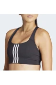 TOP ADIDAS POWERIMPACT 3S SUPORTE MÉDIO 3-STRIPES FEMININO - Preto/branco