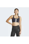 TOP ADIDAS POWERIMPACT 3S SUPORTE MÉDIO 3-STRIPES FEMININO - Preto/branco