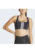 TOP ADIDAS POWERIMPACT 3S SUPORTE MÉDIO 3-STRIPES FEMININO - Preto/branco