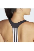 TOP ADIDAS POWERIMPACT 3S SUPORTE MÉDIO 3-STRIPES FEMININO - Preto/branco