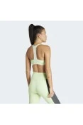 TOP ADIDAS POWERIMPACT 3S SUPORTE MÉDIO 3-STRIPES FEMININO - Verde/branco