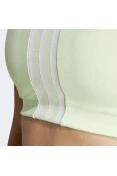 TOP ADIDAS POWERIMPACT 3S SUPORTE MÉDIO 3-STRIPES FEMININO - Verde/branco
