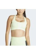 TOP ADIDAS POWERIMPACT 3S SUPORTE MÉDIO 3-STRIPES FEMININO - Verde/branco