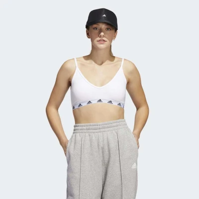 TOP ADIDAS PUREB SUPORTE LEVE FEMININO - Branco